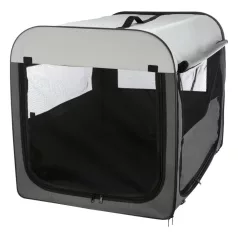   Trixie | mobil kennel M-L | összecsukható fém szobakennel kutyáknak – sötétszürke/világosszürke, (M–L), 70 × 75 × 95 cm