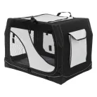 Trixie | Vario box S transport box 61x43x46cm | biztonságos, jól szellőző szállítóbox kutyáknak – fekete/szürke, (S), 61 × 43 × 46 cm
