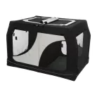 Trixie | Vario Double Mobile Kennel | biztonságos, jól szellőző szállítóbox kutyáknak – fekete/szürke, (S), 91 × 60 × 61/57 cm