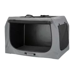   Trixie | Mobile Kennel Easy M-L | biztonságos, jól szellőző szállítóbox kutyáknak – szürke, (M–L), 95 × 63 × 69 cm