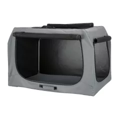   Trixie | Mobile Kennel Easy M-L | biztonságos, jól szellőző szállítóbox kutyáknak – szürke, (M–L), 95 × 63 × 69 cm