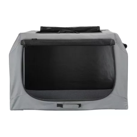 Trixie | Mobile Kennel Easy M-L | biztonságos, jól szellőző szállítóbox kutyáknak – szürke, (M–L), 95 × 63 × 69 cm