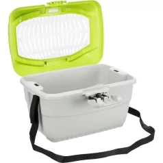   Trixie Mini Capri | Transport Box | Szállítóbox (zöld,világosszürke) 2 kg alatti kisállatok részére - 40x22x30 cm