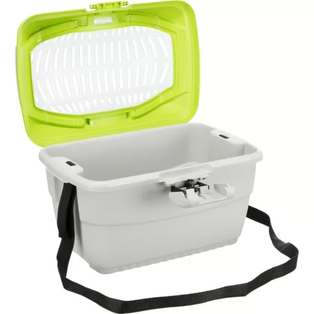 Trixie Mini Capri | Transport Box | Szállítóbox (zöld,világosszürke) 2 kg alatti kisállatok részére - 40x22x30 cm