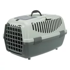   Trixie | Be Eco Capri 2 Transport Box | biztonságos, jól szellőző szállítóbox kisállatoknak – antracit/szürke-zöld, (XS–S), 37 × 34 × 55 cm, max. 8 kg
