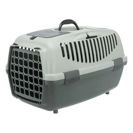 Trixie | Be Eco Capri 2 Transport Box | biztonságos, jól szellőző szállítóbox kisállatoknak – antracit/szürke-zöld, (XS–S), 37 × 34 × 55 cm, max. 8 kg