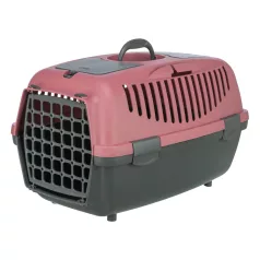   Trixie | Capri | biztonságos, jól szellőző szállítóbox kisállatoknak – sötétszürke/antik rózsaszín, (XS–S), 37 × 34 × 55 cm, max. 8 kg