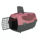 Trixie | Capri | biztonságos, jól szellőző szállítóbox kisállatoknak – sötétszürke/antik rózsaszín, (XS–S), 37 × 34 × 55 cm, max. 8 kg