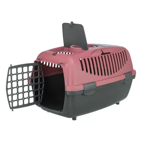 Trixie | Capri | biztonságos, jól szellőző szállítóbox kisállatoknak – sötétszürke/antik rózsaszín, (XS–S), 37 × 34 × 55 cm, max. 8 kg