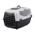 Trixie | CAPRI 3 szürke | biztonságos, jól szellőző szállítóbox kutyáknak – sötétszürke/világosszürke, (S), 40 × 38 × 61 cm, max. 12 kg