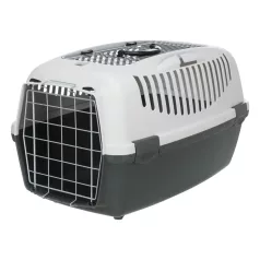   Trixie | Capri 3 Open Top Transport Box | biztonságos, jól szellőző szállítóbox kutyáknak – sötétszürke/világosszürke, (S), 40 × 38 × 61 cm, max. 12 kg