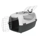 Trixie | Capri 3 Open Top Transport Box | biztonságos, jól szellőző szállítóbox kutyáknak – sötétszürke/világosszürke, (S), 40 × 38 × 61 cm, max. 12 kg