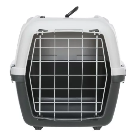 Trixie | Capri 3 Open Top Transport Box | biztonságos, jól szellőző szállítóbox kutyáknak – sötétszürke/világosszürke, (S), 40 × 38 × 61 cm, max. 12 kg