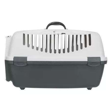 Trixie | Capri 3 Open Top Transport Box | biztonságos, jól szellőző szállítóbox kutyáknak – sötétszürke/világosszürke, (S), 40 × 38 × 61 cm, max. 12 kg