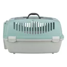 Trixie | Capri 3 Open Top Transport Box | biztonságos, jól szellőző szállítóbox kutyáknak – világosszürke/zsályazöld, (S), 40 × 38 × 61 cm, max. 12 kg