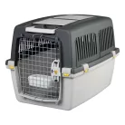 Trixie | Gulliver Transport Box | biztonságos, jól szellőző szállítóbox kutyáknak – világosszürke/sötétszürke, (S–M), 52 × 51 × 72 cm, max. 18 kg