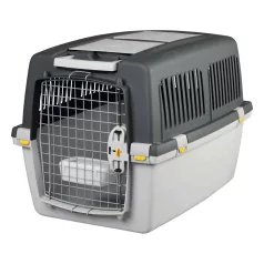   Trixie | Gulliver Transport Box | biztonságos, jól szellőző szállítóbox kutyáknak – világosszürke/sötétszürke, (S–M), 52 × 51 × 72 cm, max. 18 kg