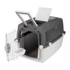 Trixie | Gulliver Transport Box | biztonságos, jól szellőző szállítóbox kutyáknak – világosszürke/sötétszürke, (S–M), 52 × 51 × 72 cm, max. 18 kg