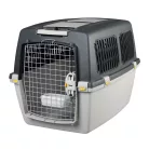 Trixie | Gulliver IATA Transport Box | biztonságos, jól szellőző szállítóbox kutyáknak – világosszürke/sötétszürke, (M), 58 × 60 × 79 cm, max. 25 kg
