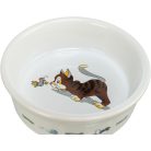 Trixie | Ceramic Bowl kerámia tál macskáknak – fehér, mintás (0,2 l / Ø12 cm)