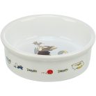 Trixie | Ceramic Bowl kerámia tál macskáknak – fehér, mintás (0,2 l / Ø12 cm)