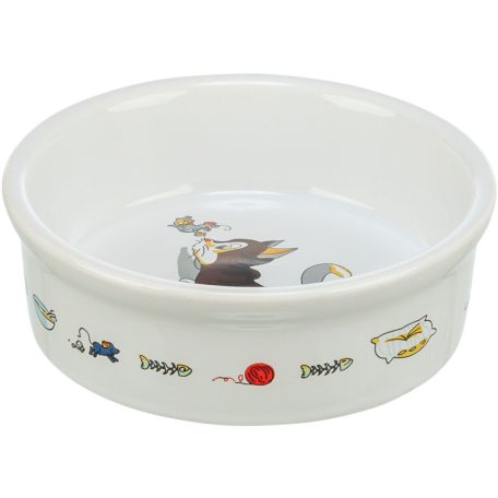 Trixie | Ceramic Bowl kerámia tál macskáknak – fehér, mintás (0,2 l / Ø12 cm)