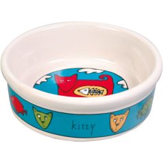   Trixie | Ceramic Bowl kerámia tál macskáknak – fehér, mintás (0,2 l / Ø12 cm)
