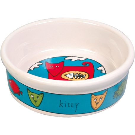 Trixie | Ceramic Bowl kerámia tál macskáknak – fehér, mintás (0,2 l / Ø12 cm)