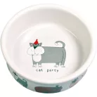 Trixie | Ceramic Bowl kerámia tál macskáknak – fehér, mintás (0,2 l / Ø12 cm)