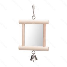   Nobleza | Fa madár játék tükörrel, csengettyűvel - 19x10 cm