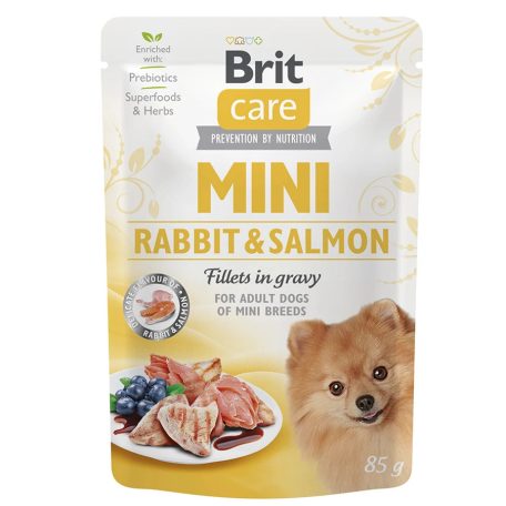 Brit Care Mini Nyúl és Lazac Filé Szószban Nedves Kutyatáp 85 g