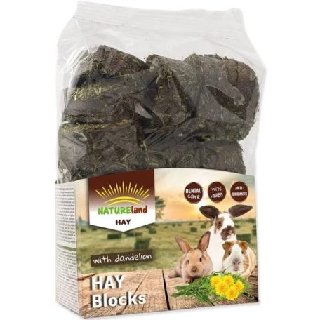 NatureLand Hay Blocks | Széna kocka ráfcsálókank | Gyermekláncfűs - 600 g