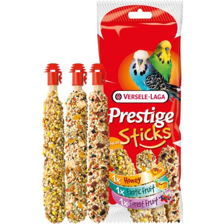 Versele-Laga | Prestige Sticks| Ttriplarúd (méz,erdei- és exotikus gyümölcsökkel)kiegészítő eleség papagájok részére - 90g