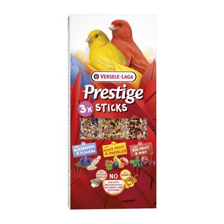 Versele Laga Prestige Sticks Canaries Triple Variety Pack | Kiegészítő eledel kanáriknak (3 db)– 90 g 