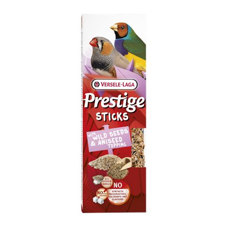 Versele Laga Prestige Sticks Dupla Rúd (fűmag, ánizsmag) | Kiegészítő eledel egzóták és pintyek számára – (2 db) 60 g