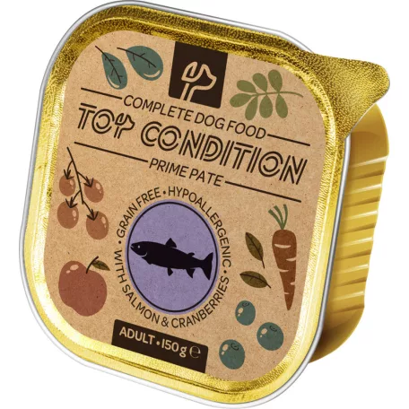Top Condition alutálkás kutyaeledel lazac-áfonya 150 g