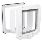 Trixie 4-Way Flap Door | 4-utas macskaajtó alagútelemmel – 20 × 22 cm, fehér