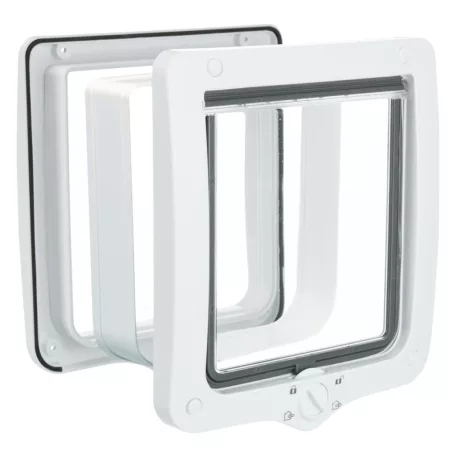 Trixie | 4-Way Flap Door XXL with Tunnel - kutya- és macskaajtó alagúttal (fehér) - 24-28cm