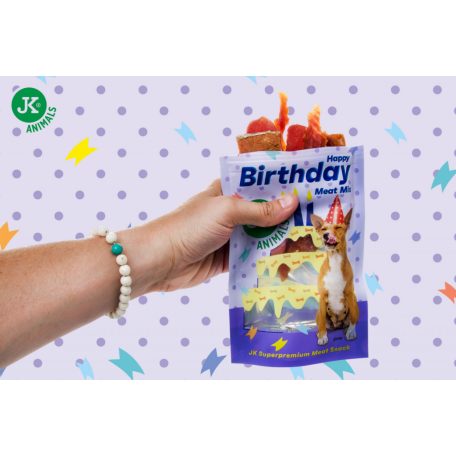 JK Animals | Születésnapi húskeverék macskáknak (Kacsa, Nyúl, Lazac) – 80 g