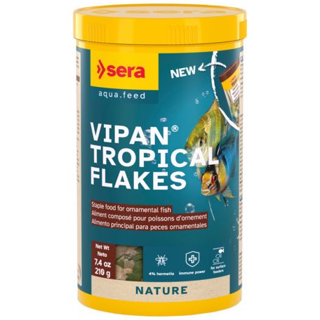 Sera Vipan Nature | Lemezes alapeleség minden típusú díszhal számára – 1000 ml / 210 g