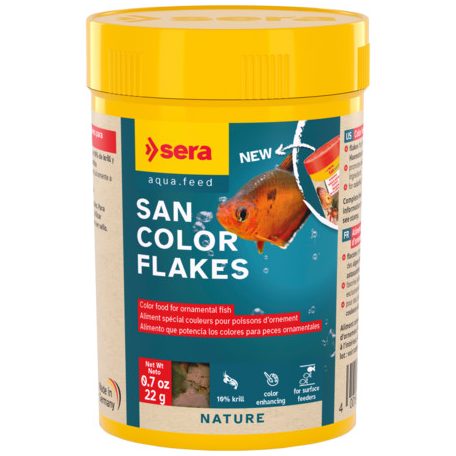Sera San Color Flakes | Színfokozó lemezes táp minden díszhal számára – 100 ml / 22 g