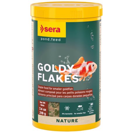 Sera Goldy Flakes Nature | Természetes lemezes alapeleség aranyhalak és hidegvízi halak számára – 250 ml