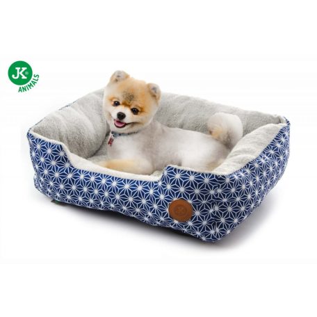 JK | Kék fekhely csillag mintával, 61 cm, kis és közepes kutyáknak