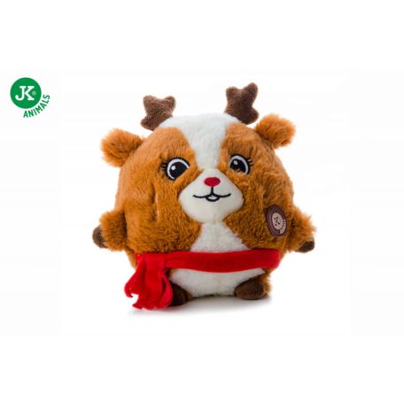 Jk | Rénszarvas labda X-Mas, karácsonyi plüss sípoló játék kutyáknak 19cm