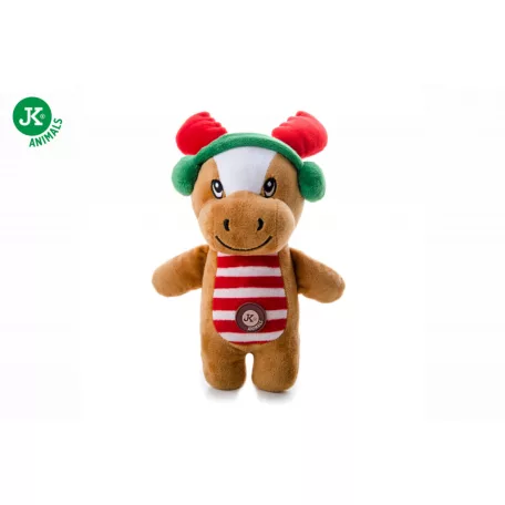 JK | Rénszarvas X-Mas – Karácsonyi plüss sípoló játék kutyáknak (23 cm)