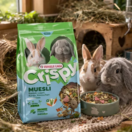 Versele-Laga Crispy Muesli Rabbits | Ízletes, rostgazdag müzli keverék nyulak számára – 850 g