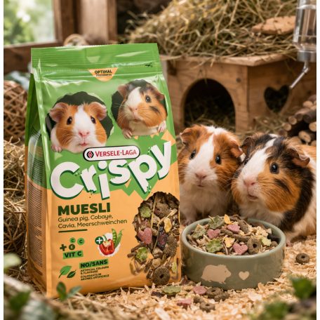 Versele-Laga Crispy Muesli Guinea Pig | Extra C-vitaminnal dúsított müzli keverék tengerimalacok számára – 850 g