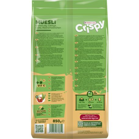 Versele-Laga Crispy Muesli Guinea Pig | Extra C-vitaminnal dúsított müzli keverék tengerimalacok számára – 850 g
