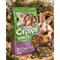   Versele-Laga Crispy Snack Fibres | Rostgazdag kiegészítő eledel rágcsálók és nyulak számára – 1,5 kg
