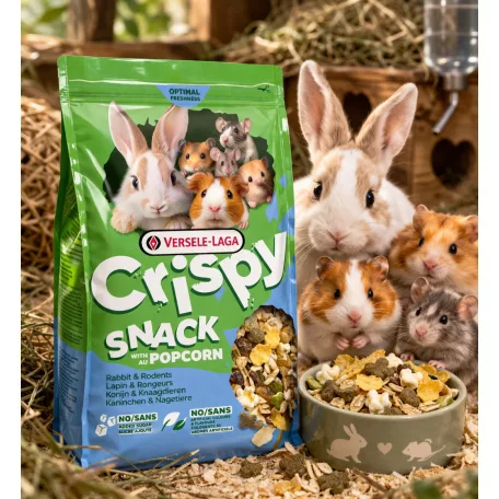 Versele-Laga Crispy Snack Pop Corn | Könnyű és ropogós csemege mix rágcsálók és nyulak számára – 550 g